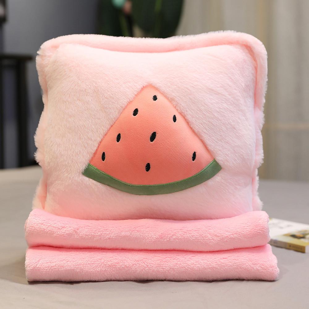 3in1 Fruit Pattern Pillow Blanket Carrot Cactus Pineapple Plush Toy Decoration