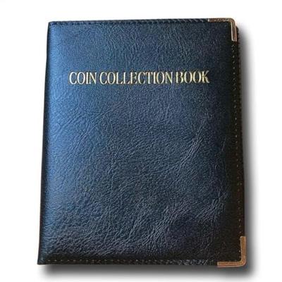 Large Capacity Coin Album, Holds 480 Coins, Coin File, Coin Collector, Storage Holder (Black)