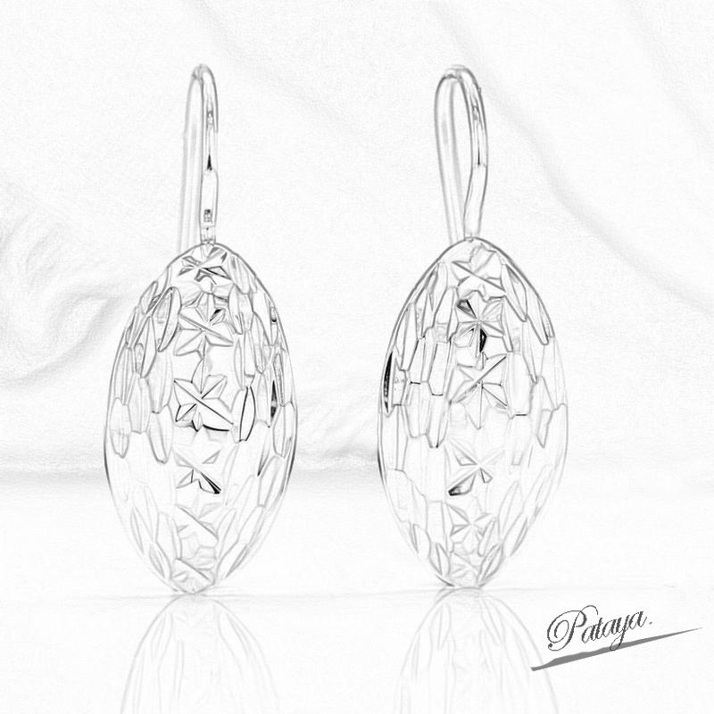 PATAYA 585 Rose Gold Color Classical Turtle Back Style Long Fish Ear Buckles Earring