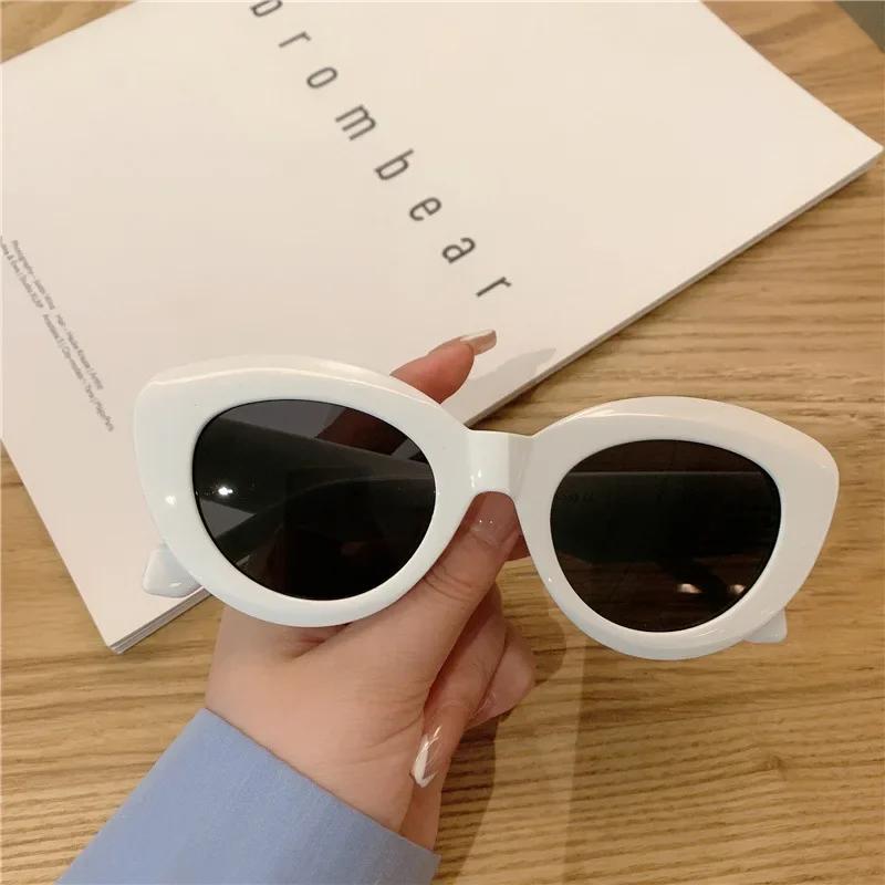 New Fashion Oval Sunglasses For Women Cat Eye Style Uv400 Protection Eyewear Jelly Color Sun Glasses