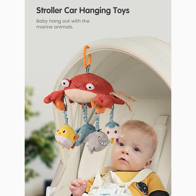 Baby Hanging Toys Tumama Crib Mobile Hanging Toy with Tummy Time Mirror Activity Plush Animal