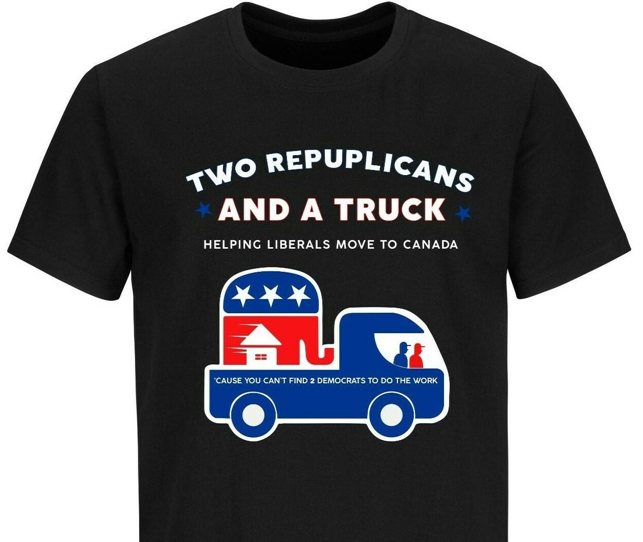 Two Republicans And A Truck Trump 2024 Political Shirts Funny Political Shirts 3XL