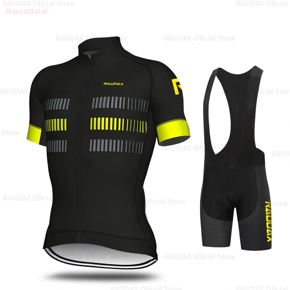 

Men Team Raudax Cycling Clothing MTB Cycling Bib Shorts Bike Jerseys Triathlon Ropa Ciclismo 2026 Summer Breathable Cycling Suit Set S