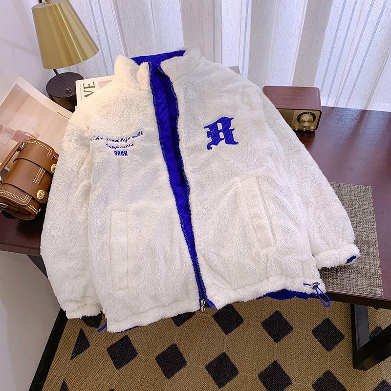 Down Cotton Clothes New Women's Short Thickened Winter Corduroy Couple Loose Two-sided Coat