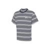 Striped Crew Neck Casual Short Sleeve T-Shirt for Men, White and Blue
