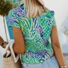 Camicia a maniche corte da donna con colletto rovesciato, top 2023, moda estiva, camicetta stampata, abbigliamento casual ampio, blusa mujer 26352