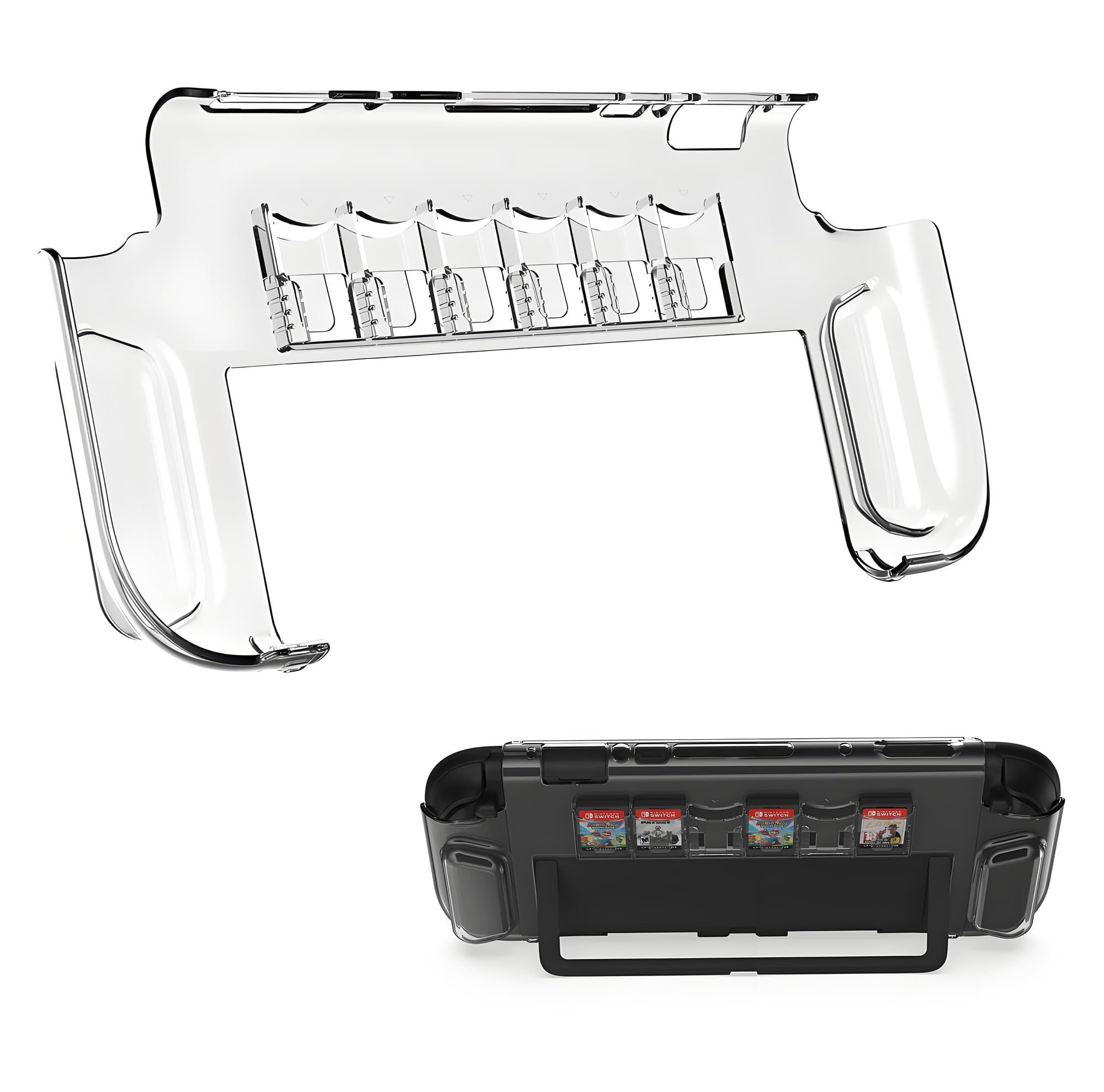 

SHEAWA for Switch 2 Clear Holds 6 Game Stand Durable PC Hard Protective Protective Compatible Switch 2 Compatible Case, Cover, Shockproof, Cards,
