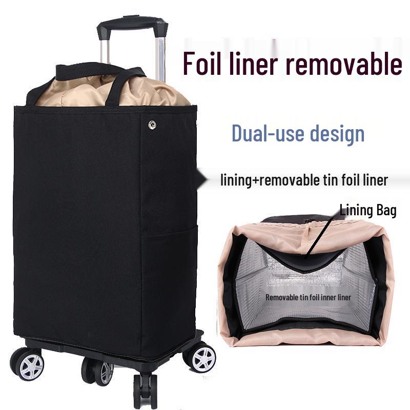 Lightweight Folding Insulated Shopping Cart for Groceries and Home