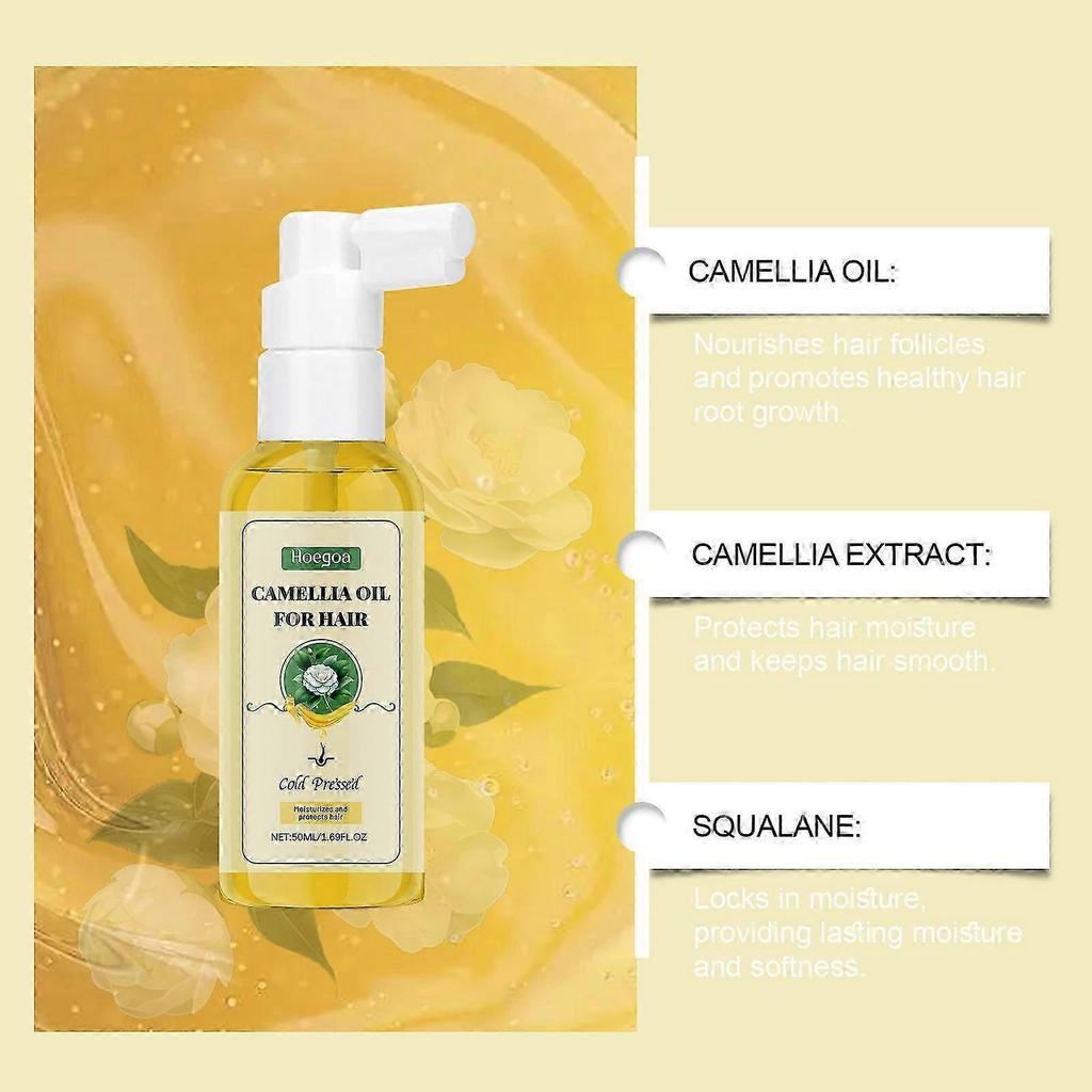 Nourishing Hair Care Camellia Oil Spray, Camellia Flower Essential Oil, Herbal Extract Camellia Seed Oil Hair Care Spray, Repair Dry and Irritated Hai