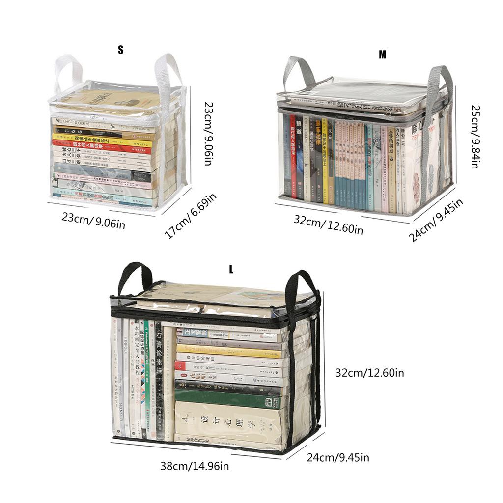 Waterproof Book Organizers Practical Book Storage Box Foldable Toy Box Clear Book Box for Dormitory Household Classroom