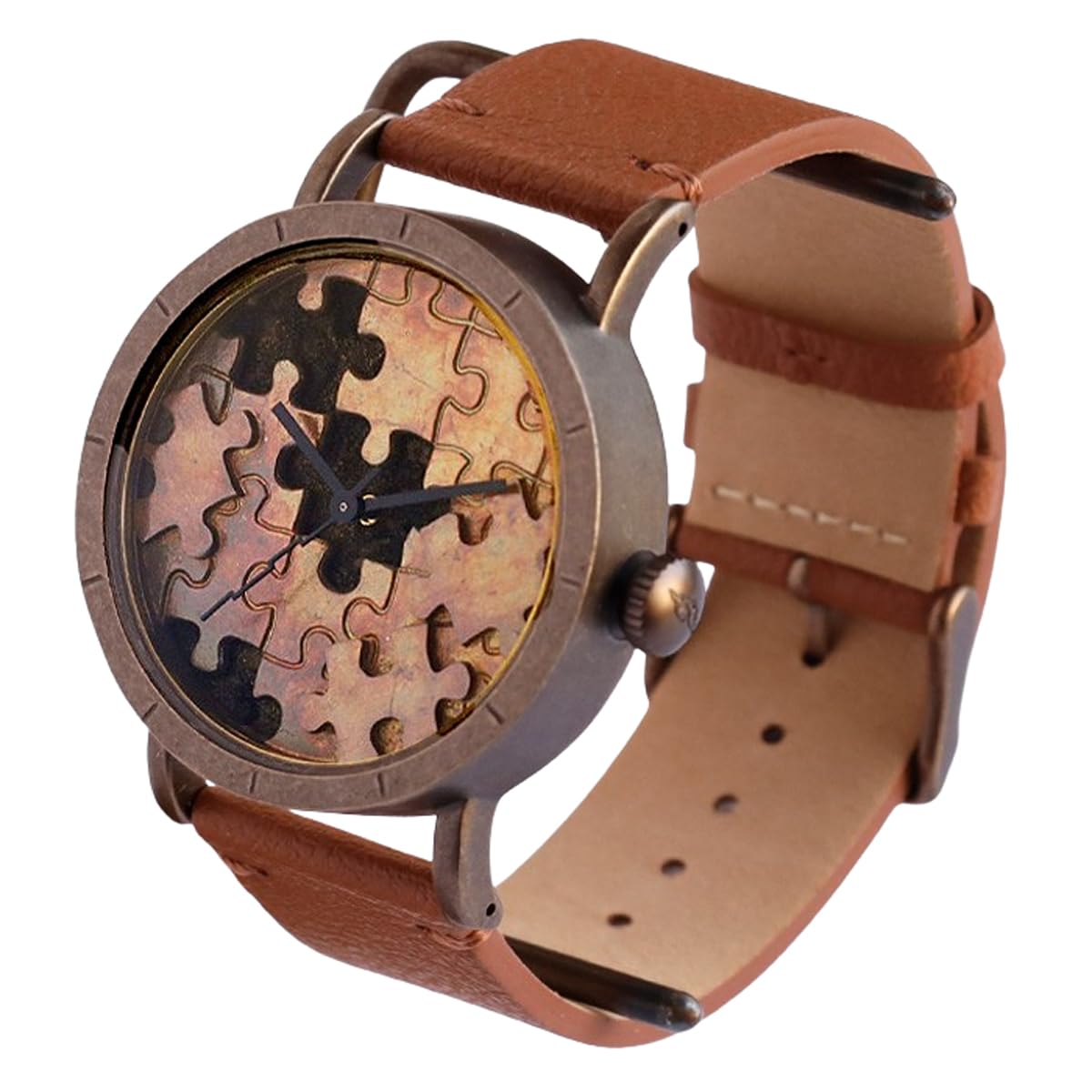 

Handmade Watch Puzzle Brown Kyoto Handmade Watch Brand [DEDEGUMO] Men s Women s Q41-5