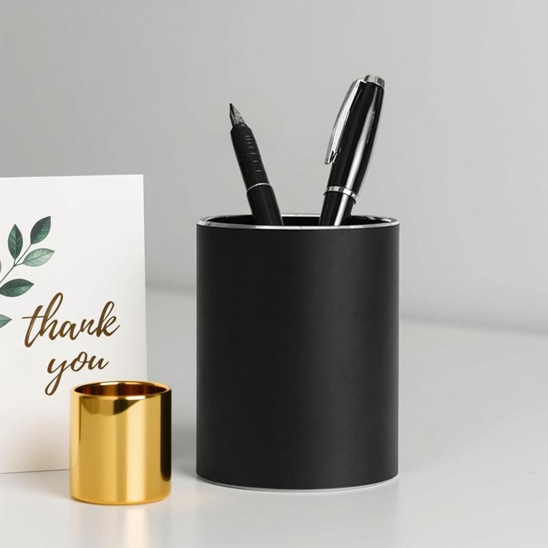 Fashion Modern Style Aluminum Alloy Pencil Holder Office Study Daily Use Large Size Desktop Metal Storage Box