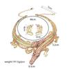 Vintage Übertriebene Krokodil Halskette Ohrringe Set mit Diamant Personalisierter Kragen Damen Accessoires