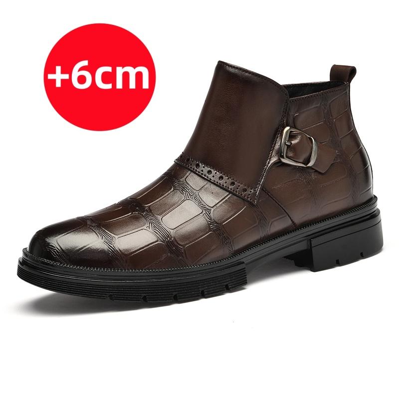 

Модные мужские туфли из натуральной кожи в британском стиле, на толстой подошве, высокие, рабочая обувь, офисные деловые ботинки для мужчин для увеличения роста 37