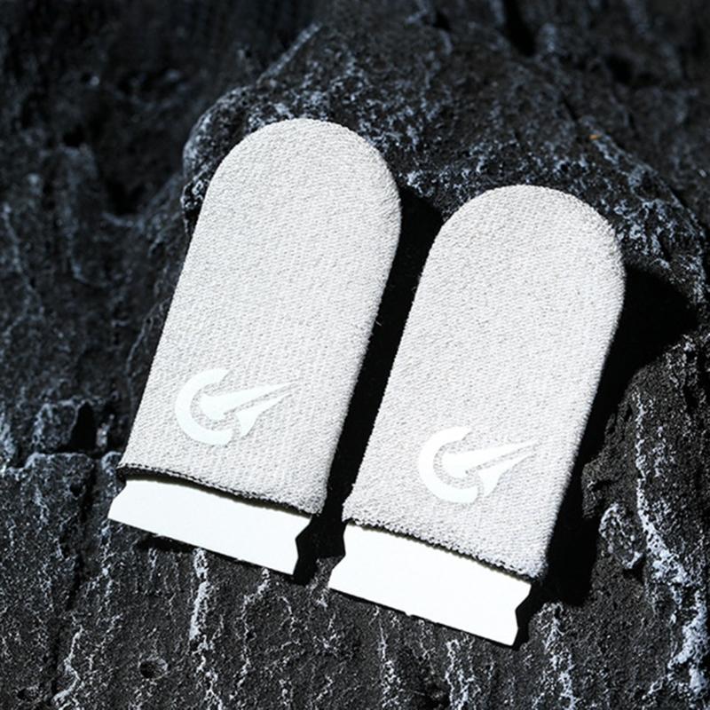 Breathable Silver Fiber Touch Display Finger Covers 360 Degree Fit Anti Slip Gaming Accessories for Mobile Devices 2pcs