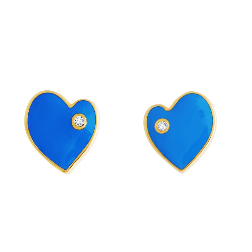 Mezmic 925 Sterling Silver Mezmic Heart Earrings_Blue