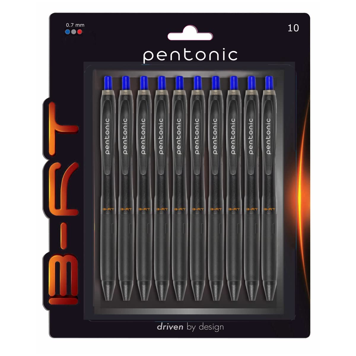 

Выдвижная шариковая ручка Pentonic B-RT 0,7 мм, упаковка 1 x 10 шт. | Плавное письмо, синие чернила, для офиса, дома и школы