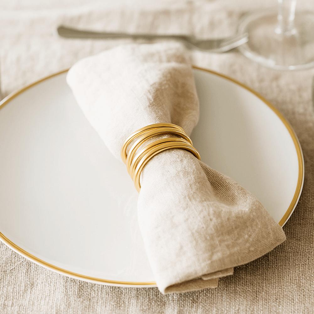 10Pcs Stainless Steel Round Napkin Ring Minimalist Style Napkin Buckle  For Table Settings