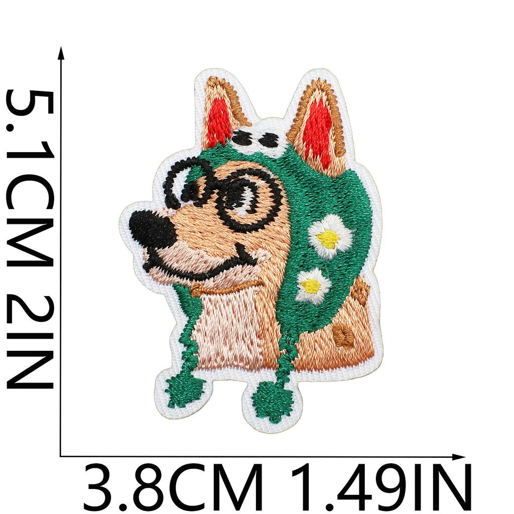 Cute Dog Embroidery Cloth Sticker Corgi Spotted Dog Computer Embroidery Label Clothes Bag Decoration Beagle Patch Sticker
