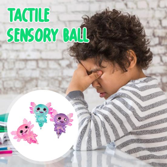 Glittery Salamander Squeeze Toy Soft Slow Rebound Stress Relief Fidget with Transparent Glitter Cute Decompression Gift