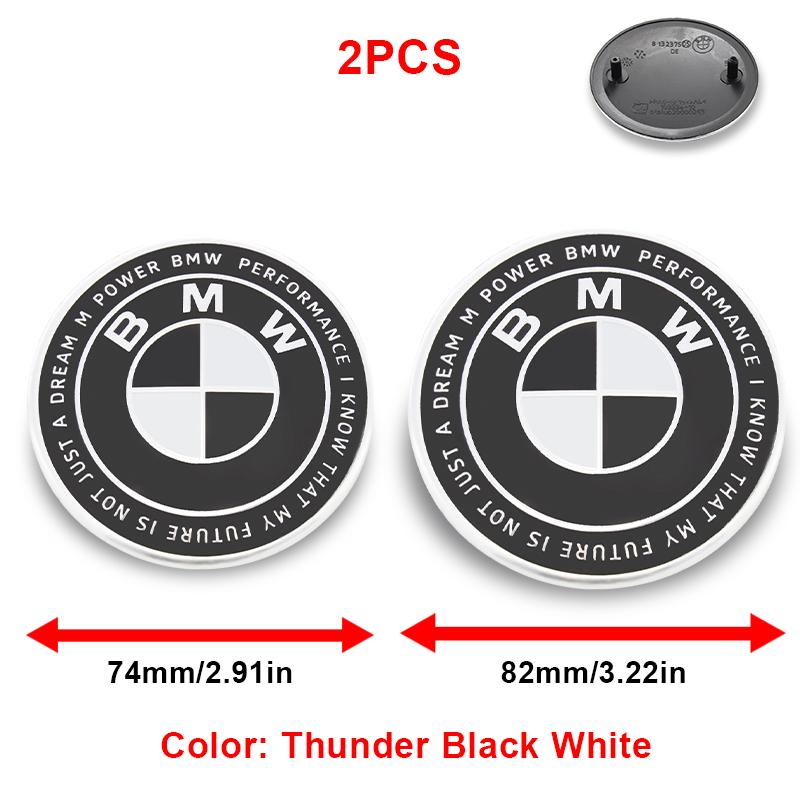 Drswk4 2Pc ABS 82mm 74mm Car Front Hood Emblem Rear Boot Trunk Logo For BMW M G20 G32 G11 X3 X5 X4 X6 X7 G30 G12 F40 F30 X1 Accessories