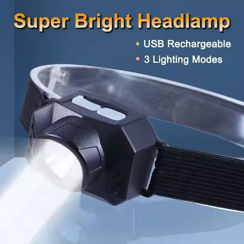 Head-mounted USB Rechargeable Head Light Waterproof Night Fishing Headlight  Night Riding
