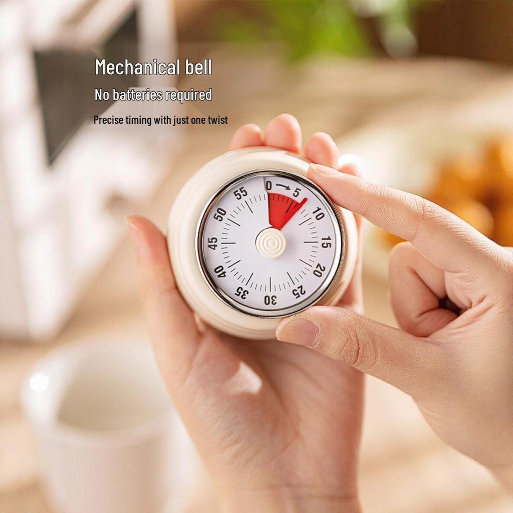 Magnetic Kitchen Timer with Alarm - Mechanical Cooking & Study Reminder