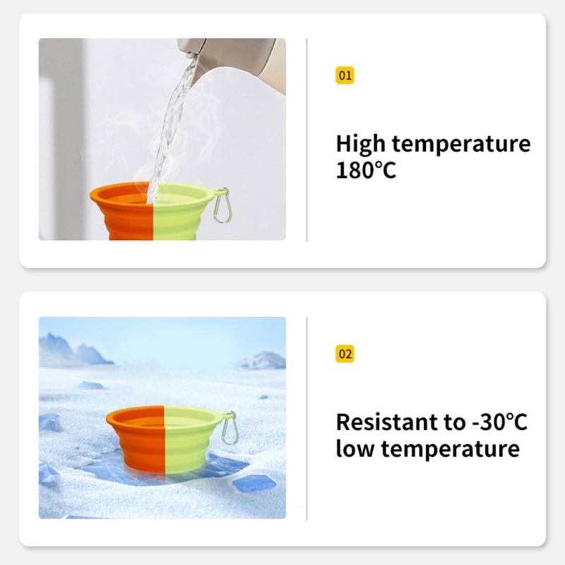 380ml Portable Silicone Dogs Bowl with Clip Perfect Travel Pet Feeding Water Dish for Outdoor Adventures Large Capacity