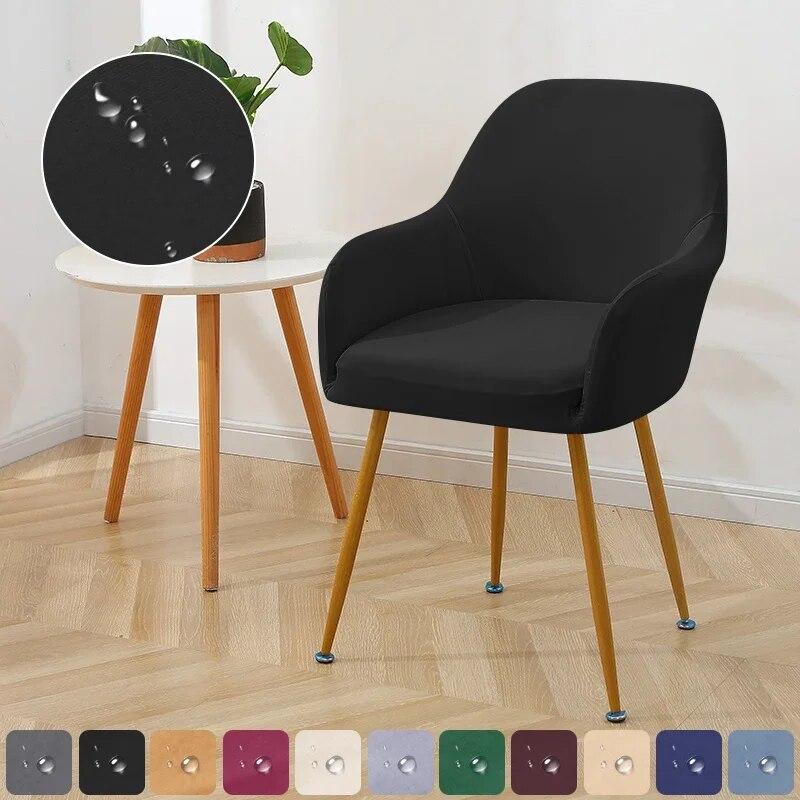 Hocharmstuhl-Bezug, Spandex, elastisch, einfarbig, Esszimmerstuhl-Schonbezug, abnehmbarer Sitzschutz, Hochzeit, Hotel, Zuhause, Küche