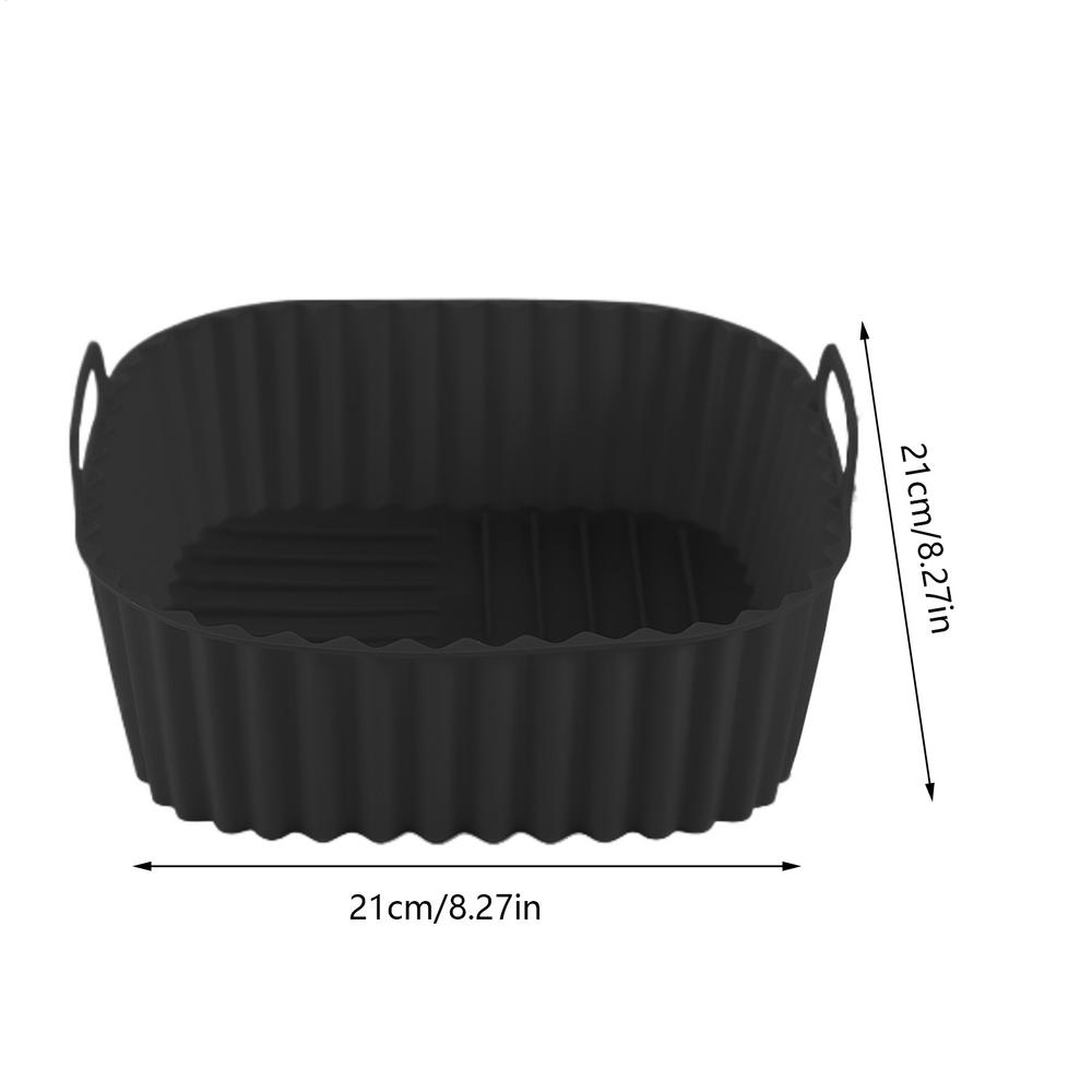 21cm Silicone Air Fryers Oven Baking Tray Pizza Fried Chicken Airfryer Silicone Basket Reusable Airfryer Pan Liner Accessories