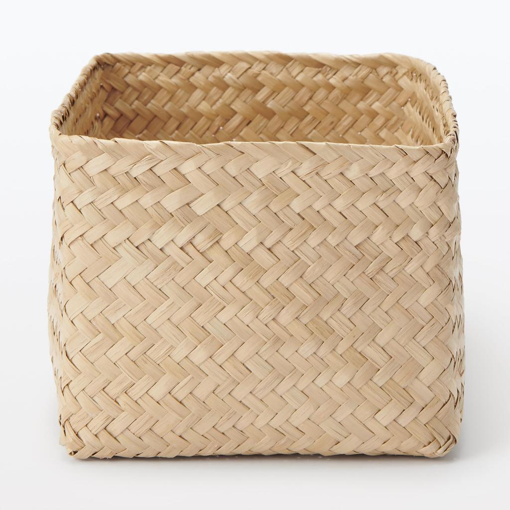 MUJI Seagrass Wickerwork Organizer 15cm Wide X 25cm Deep X 12cm 83411930 Basket, Large, Rectangular, Approx. High,
