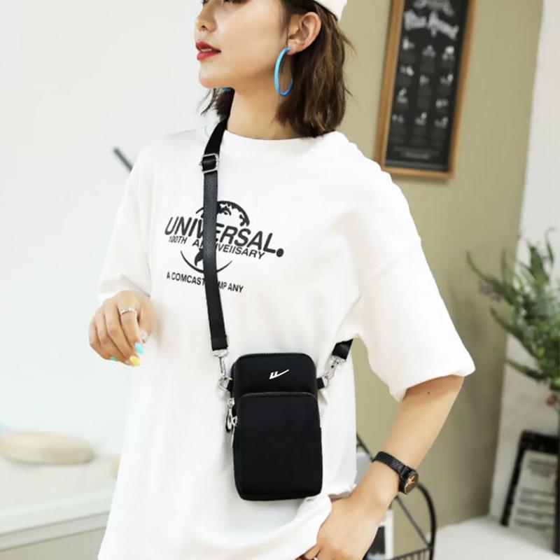 Warrior Simple Casual Phone Bag Crossbody Wrist Phone Pouch Neck Coin Purse Nylon Mini Women bags Black H2402U5613201