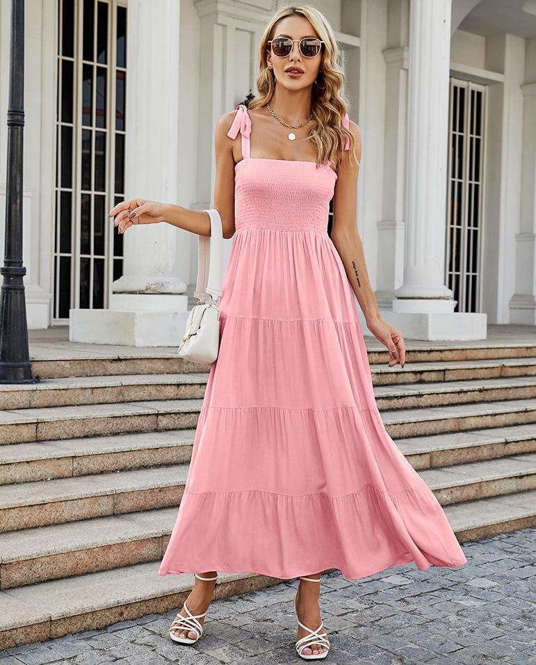 2025 Summer Women's Sleeveless Hot Girl Print Long Dress