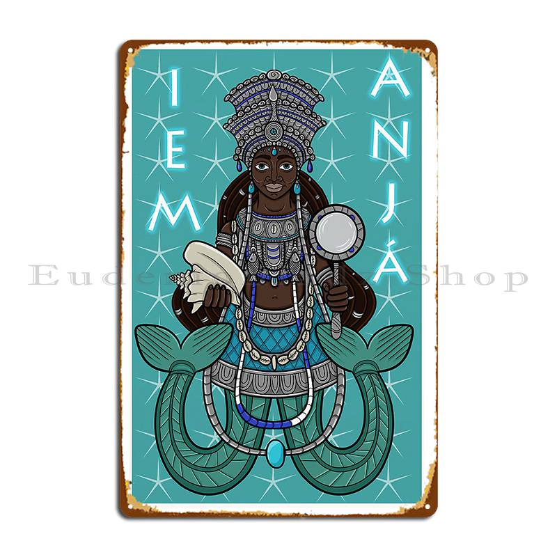 DORA Tin Sign Iemanja Metal Sign PaintingCustomized Cave Garage Wall Cave Tin Sign Poster 20x30cm(7.8x11.8inch)