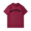 Men's 100% Cotton Crew Neck Short Sleeve T-Shirt, Casual Arched Letter Print Rich & Happy Pattern Soft Breathable Everyday Wear Top for Daily Outdoor
