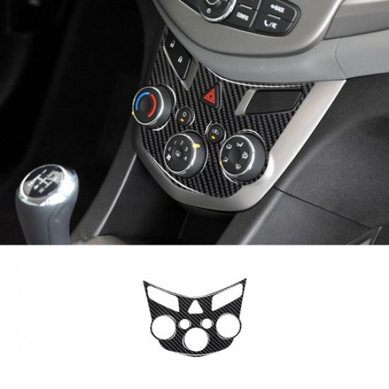 Glossy Carbon Fiber Car Central Climate Control Panel Sticker For Sonic 2012-16