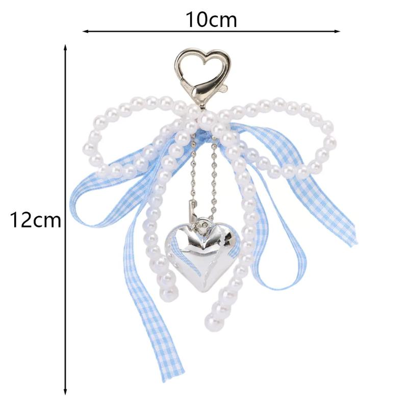Women Fashionable Bow Keychain Shaped Pearl Mobile Phone Charm, Bag Charm And Accessory.