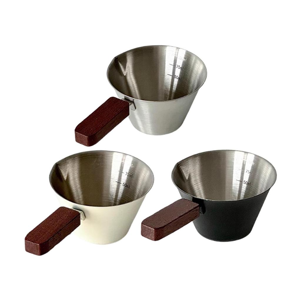 Espresso Measuring Cup Measuring Tool Unique Mouth Guide Clear Measurement Creative Multipurpose Extraction Cup for Milk Oil