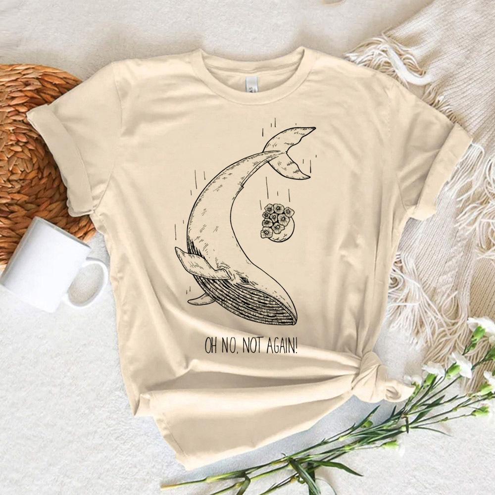 Whale tshirt Women streetwear graphic Japanese t shirt feUnisex y2k graphic designer clothing
