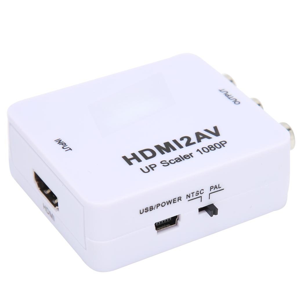HD Multimedia Interface To AV Converter Adapter for RCA Splitter Switcher 1080P for TVsWhite Tagged 1080P
