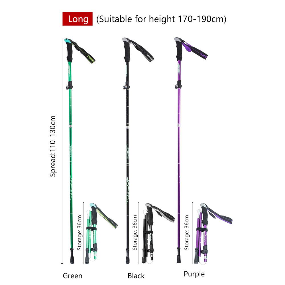מקל טרקים מתקפל 5 חלקים סגסוגת אלומיניום מקל הליכה מקל טיפוס חיצוני קני הליכה לקשישים עם תיק אחסון