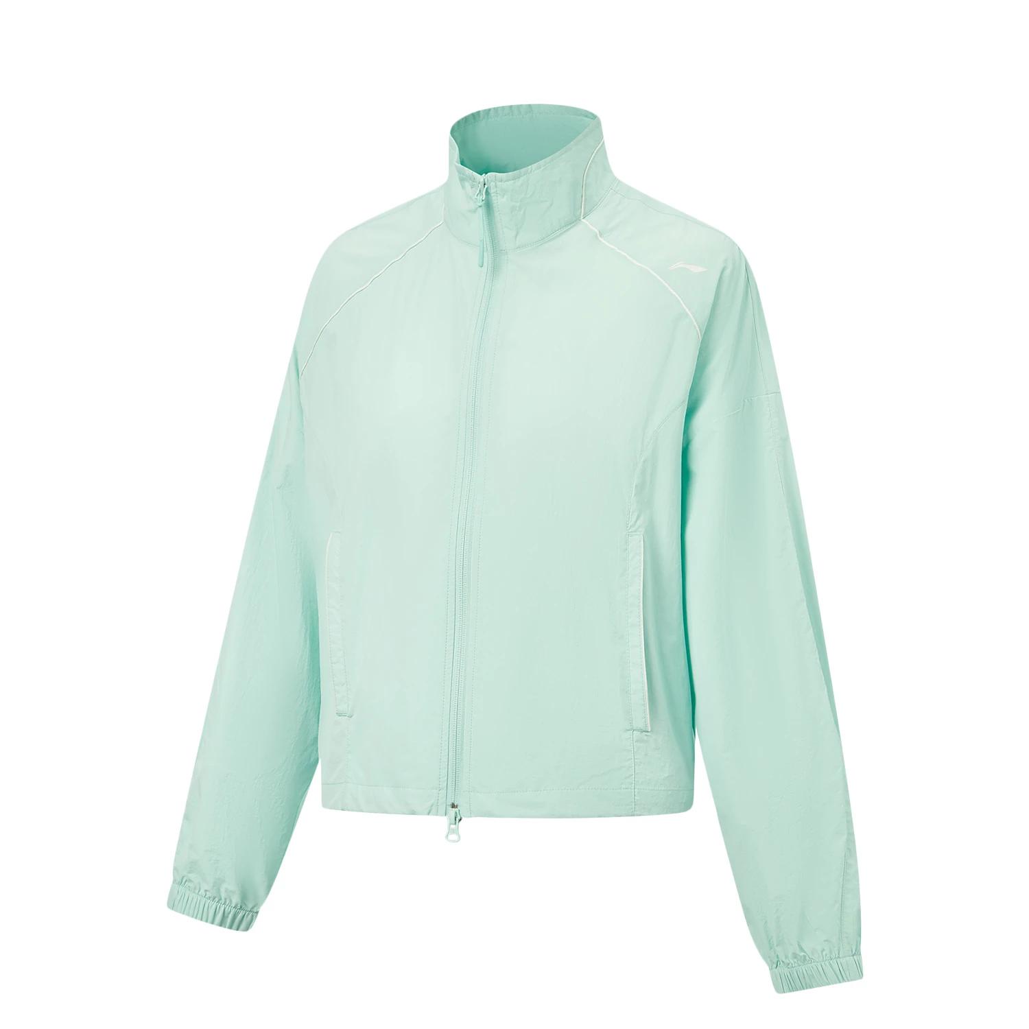 

Ли Нин Серия Фитнес Свободная Спортивная Ветровка на молнии с воротником-стойкой Женская верхняя одежда AFDW758-3 L