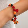 Cross-Border Thanksgiving Jewelry: Maple Leaf Pendant & Pumpkin Beaded Bracelet