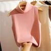 Ärmelloser Damen-Rollkragen – Schlank gestricktes Tanktop in Bonbonfarben