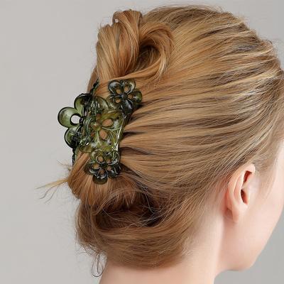 Pinza a Mascella in Plastica per Capelli da Donna Pinza alla Moda Fermaglio Nero Accessori per Capelli per Donna Semplice Pinza a Granchio per Capelli