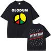 Michael Jackson Olodum Peace & Music Dual-Sided Casual Oversized T-Shirt Reggae Color Unisex Streetwear T-shirt