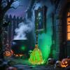 Witch Broom Prop Green Led Witch Broom Decor Spooky Prop With Bright Green Glow For Home Yard Door Room Outside Party Wall House
