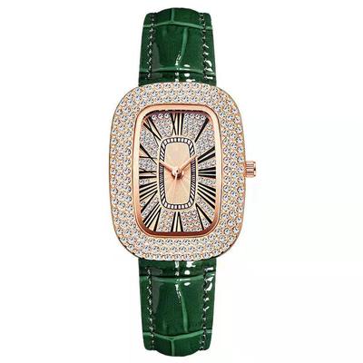 Small Green Watch Women's Watch Female Niche Pigeon Egg Rhinestone Gypsy Female Watch