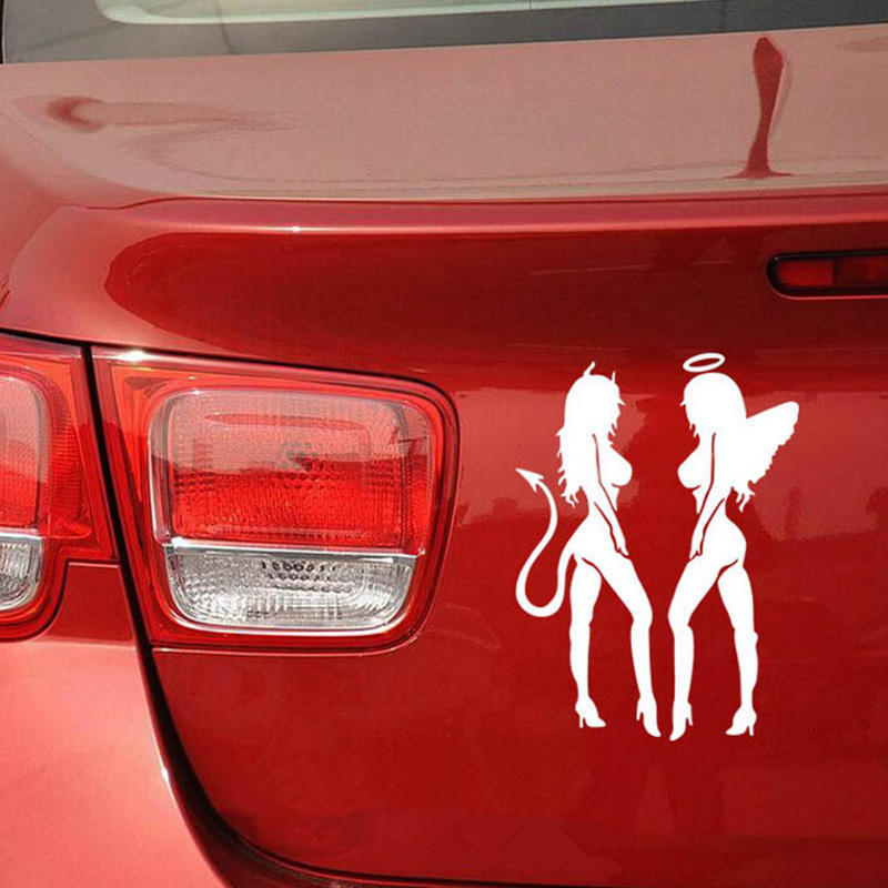 Car Vinyl Decal Angel Devil Girls Waterproof Sticker