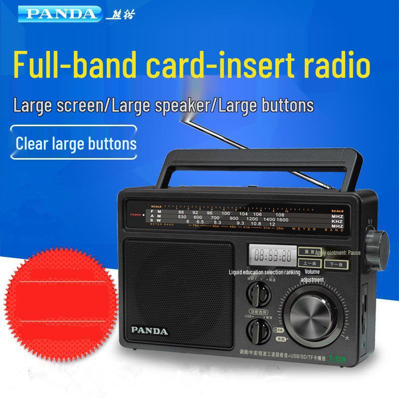 

PANDA T-09 Portable Radio for Seniors, Full Band FM AM SW with Card Slot Standard